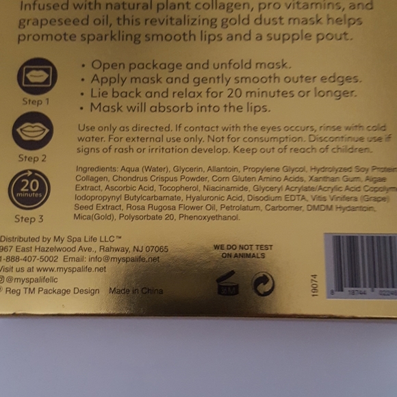 ❤HP❤SPALIFE NIB Gold Dust Lip Masks - Picture 3 of 4